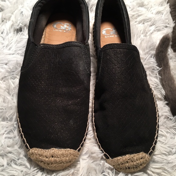 Gianni Bini Shoes - Gianni Bini Black Leather Espardilles Size W 9.5